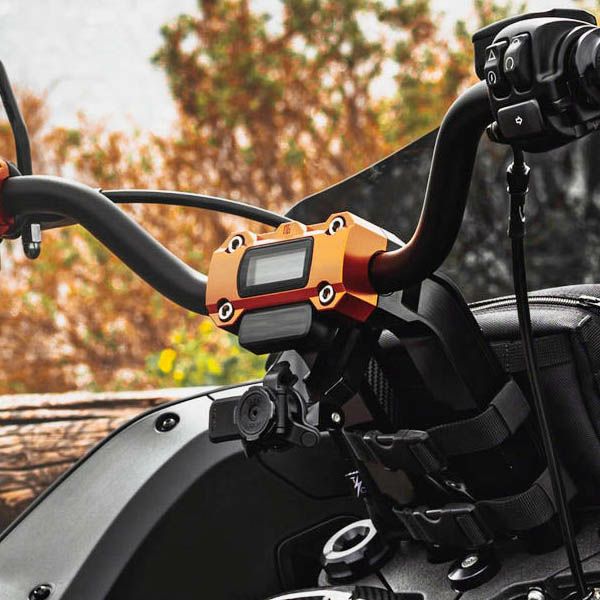 OGライザー用 デジタルゲージ トップクランプ オレンジアルマイト OG（オリジナルガレージモト） 4