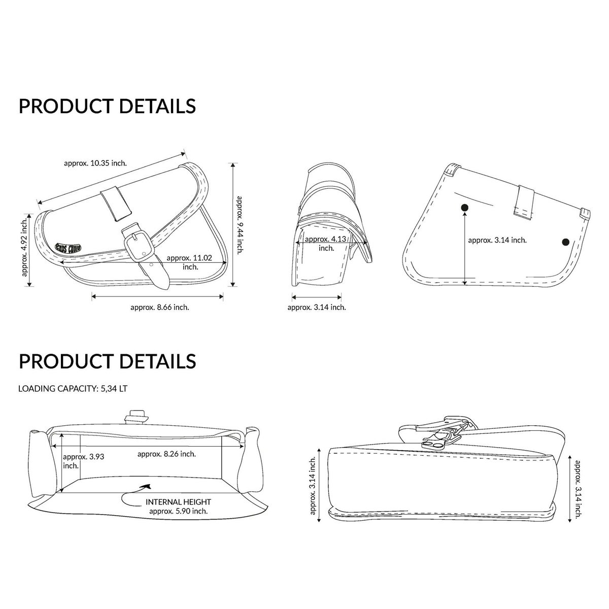 エンズクオイオ BEAT レザーサドルバッグ (ダークブラウン)10