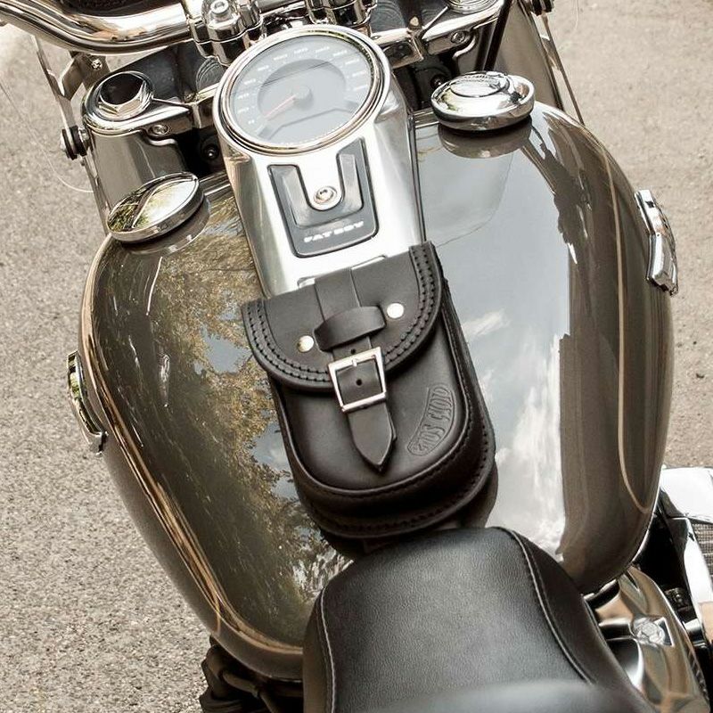 エンズクオイオ Smart レザー タンクバッグ (ブラック) M8 ファットボーイ