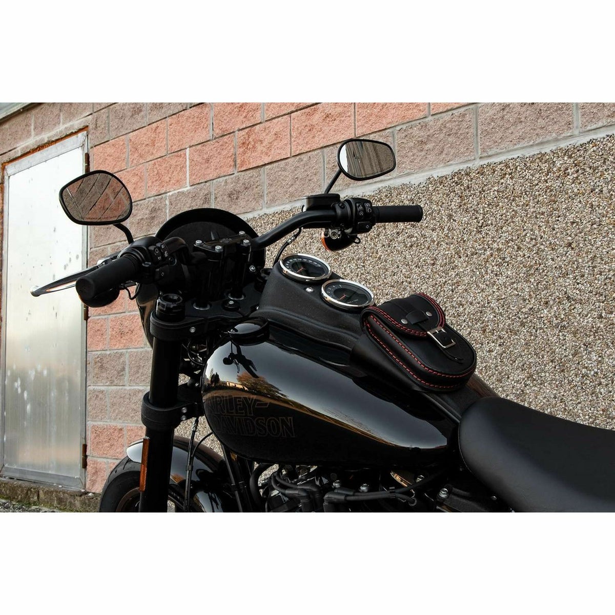  エンズクオイオ Smart レザー タンクバッグ (ブラック) M8 ローライダー/S3