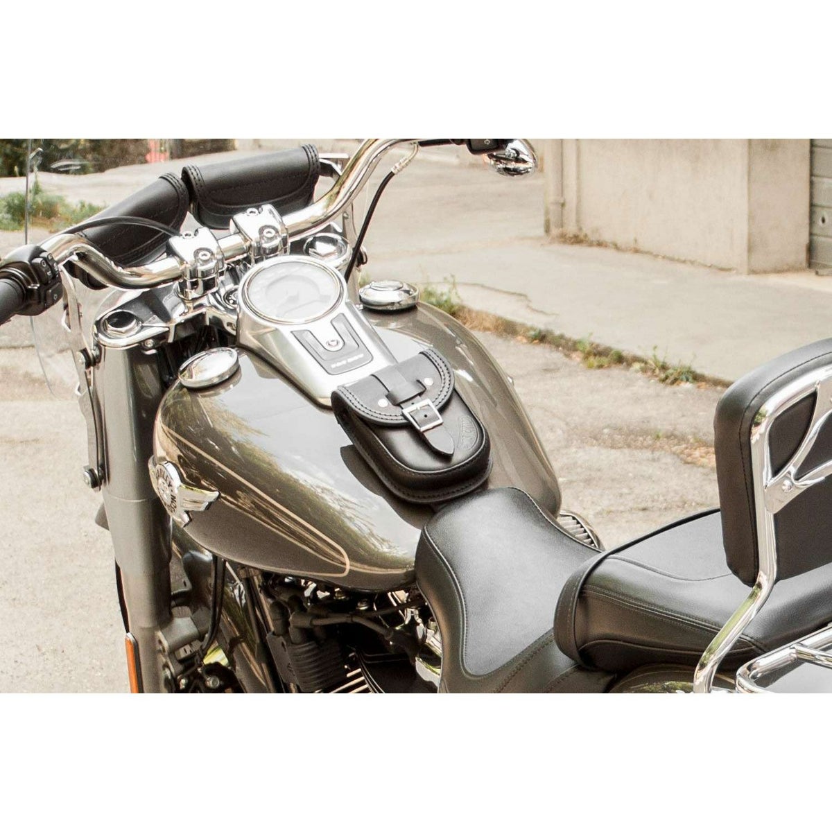  エンズクオイオ Smart レザー タンクバッグ (ツートーン) M8 ファットボーイ1