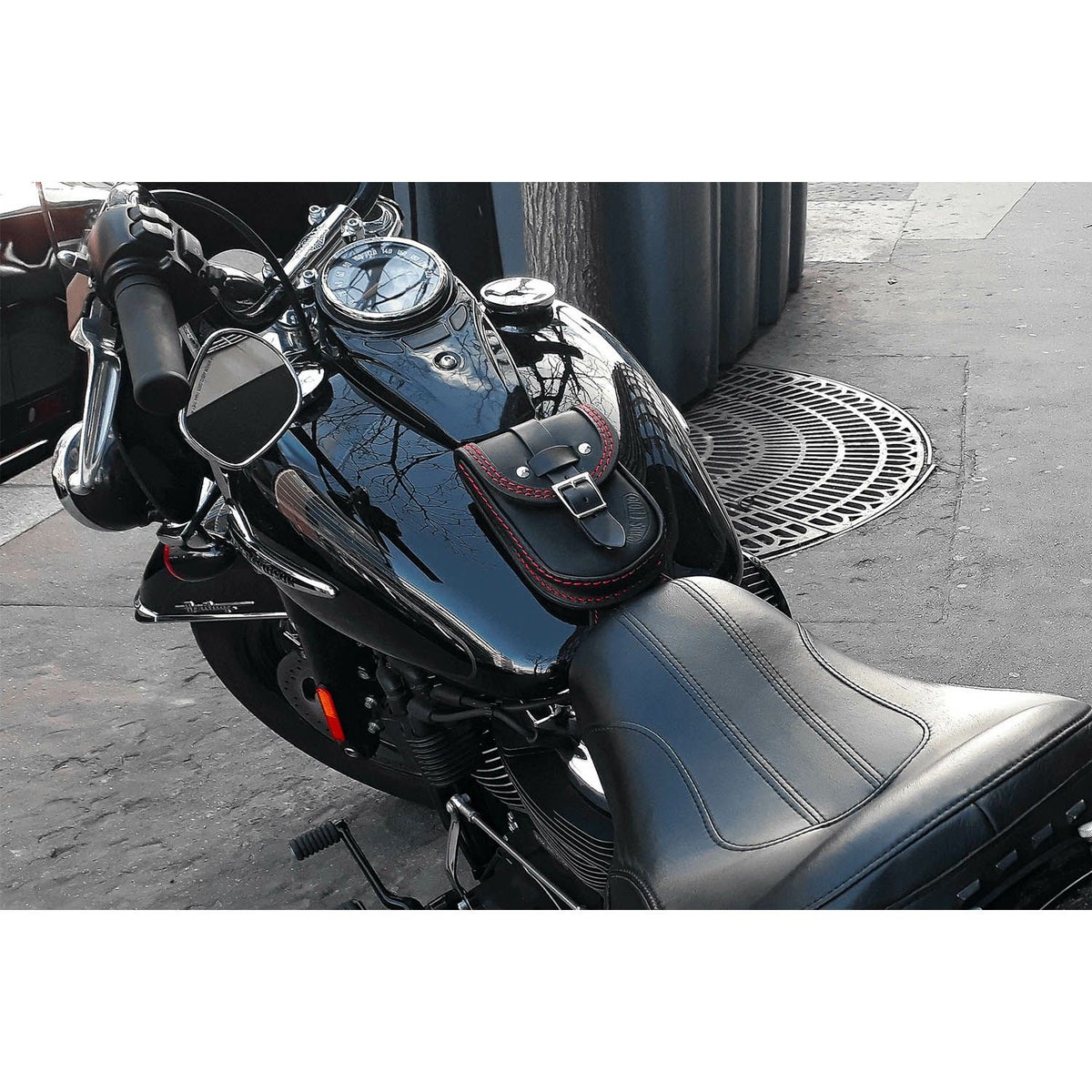 エンズクオイオ Smart レザー タンクバッグ (ディストレスト・ツートーン)2