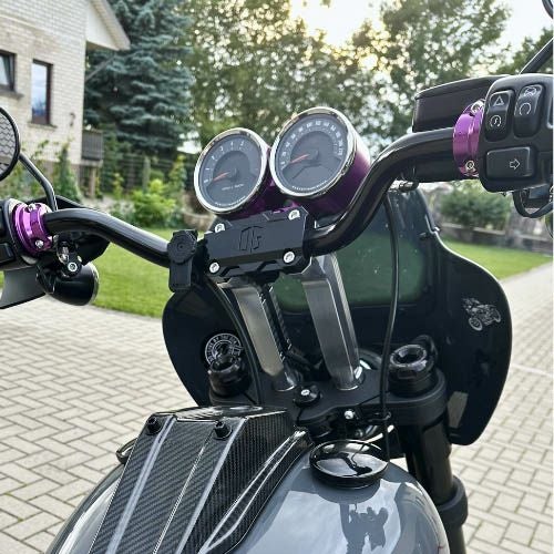 OGライザー用 デュアル メーターゲージ リアマウント パープル OG（オリジナルガレージモト） 3