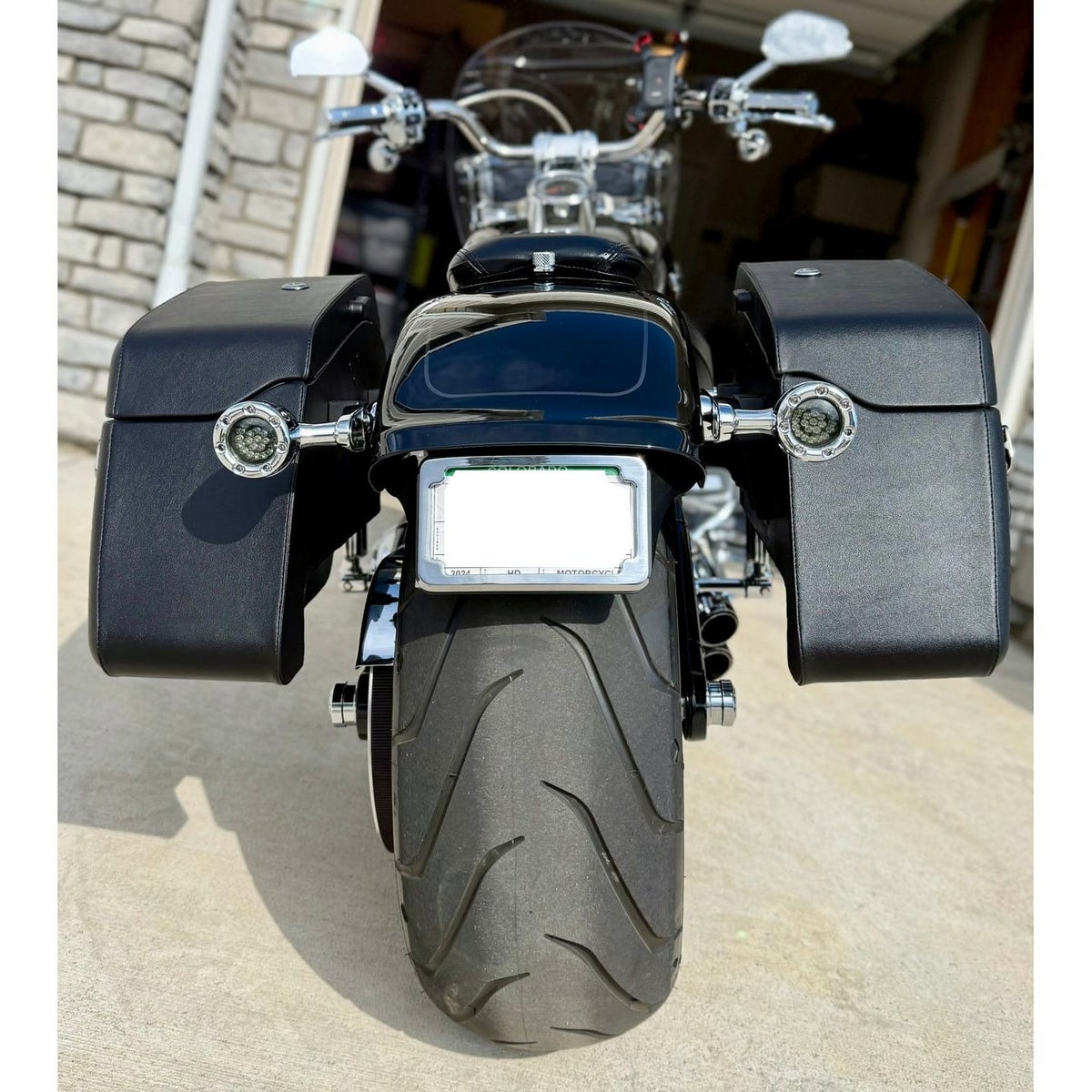  M8 ファットボーイ Baldur エクストララージ・サドルバッグ 42L (レザーラップ)2