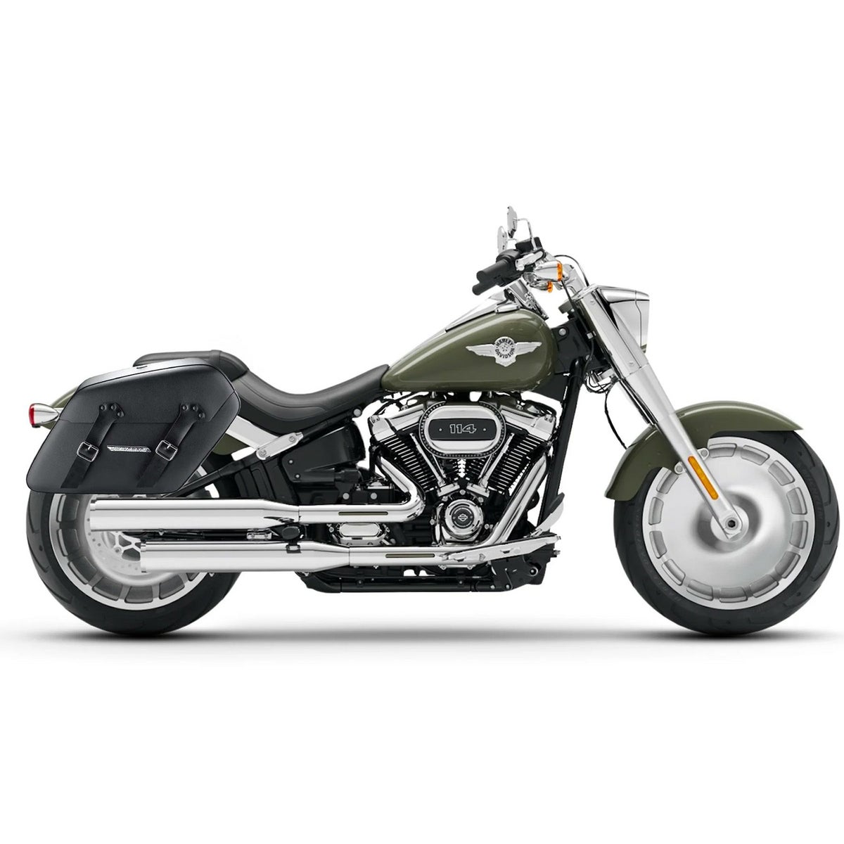  M8 ファットボーイ Baldur エクストララージ・サドルバッグ 42L (レザーラップ)4