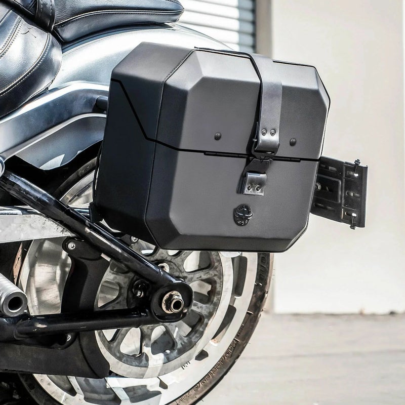 M8 ファットボーイ Outlaw クイックマウント・スモール・サドルバッグ 10L 左用 (レザーラップ)