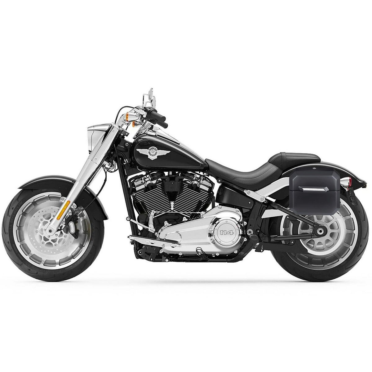  M8 ファットボーイ Outlaw クイックマウント・スモール・サドルバッグ 10L 左用 (マットブラック)1