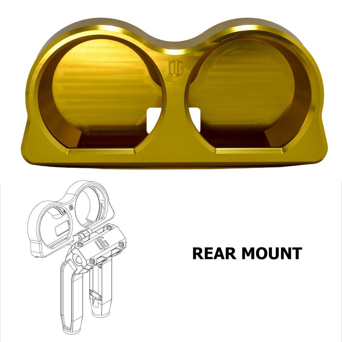 2015～2023 FLTR OGライザー用 デュアル メーターゲージ リアマウント ゴールド OG（オリジナルガレージモト）