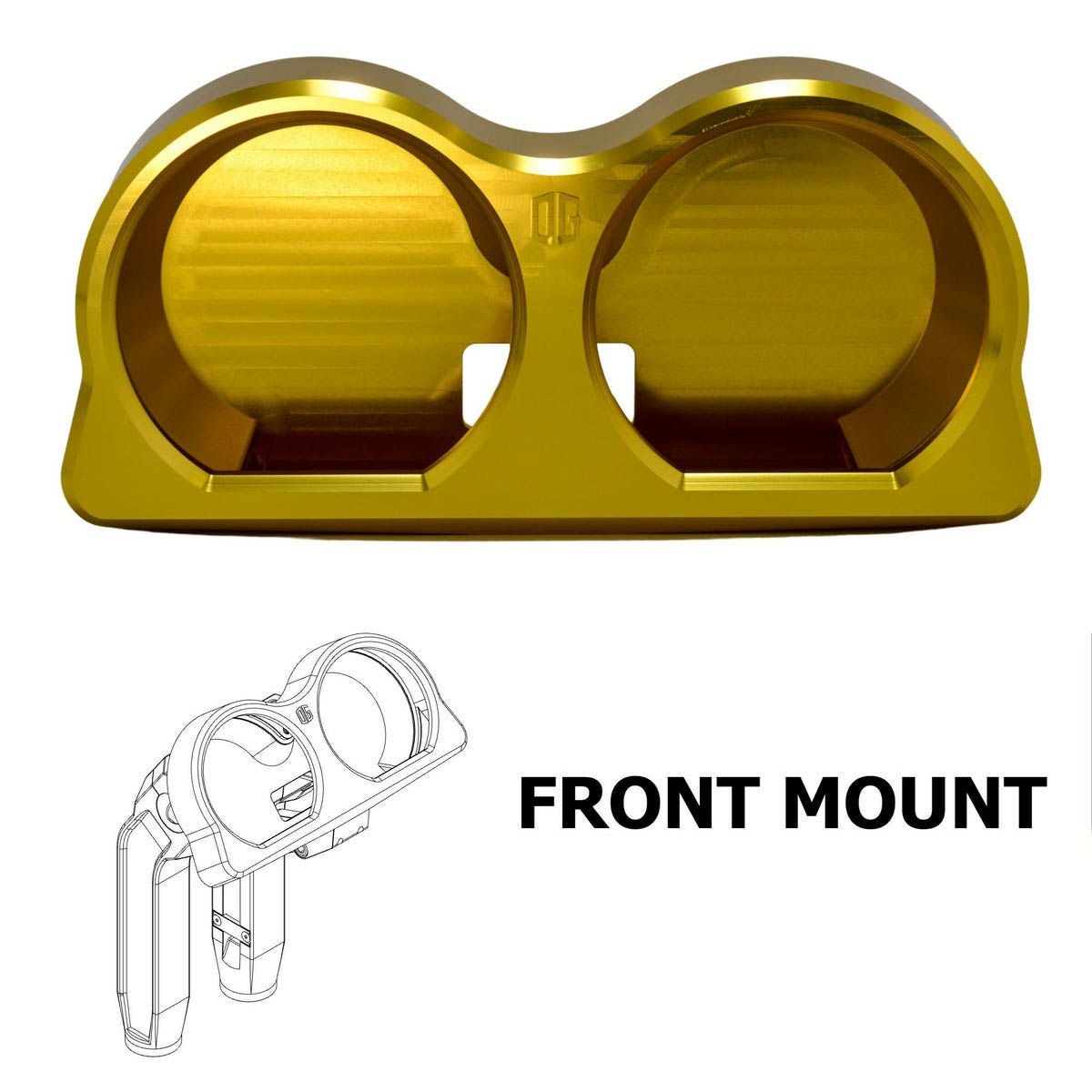 2015～2023 FLTR OGライザー用 デュアル メーターゲージ フロントマウント ゴールド OG（オリジナルガレージモト）