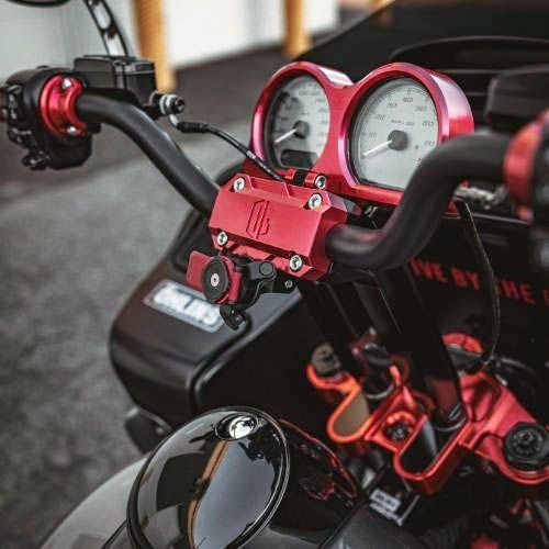 2015～2023 FLTR OGライザー用 デュアル メーターゲージ リアマウント レッド OG（オリジナルガレージモト）