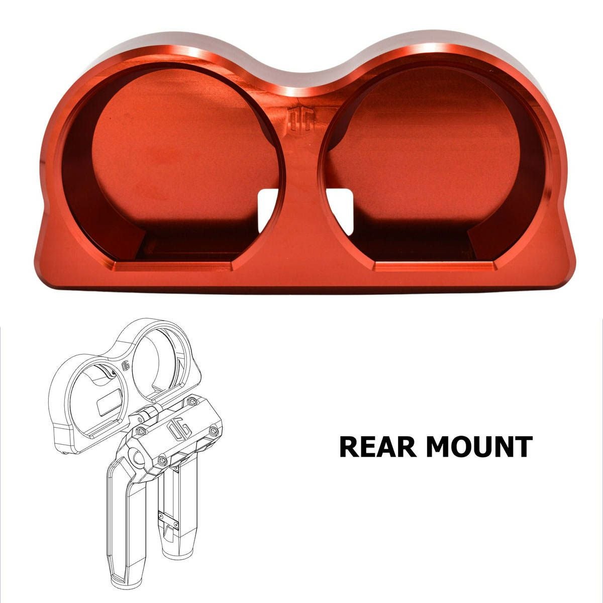 2015～2023 FLTR OGライザー用 デュアル メーターゲージ リアマウント レッド OG（オリジナルガレージモト） 2