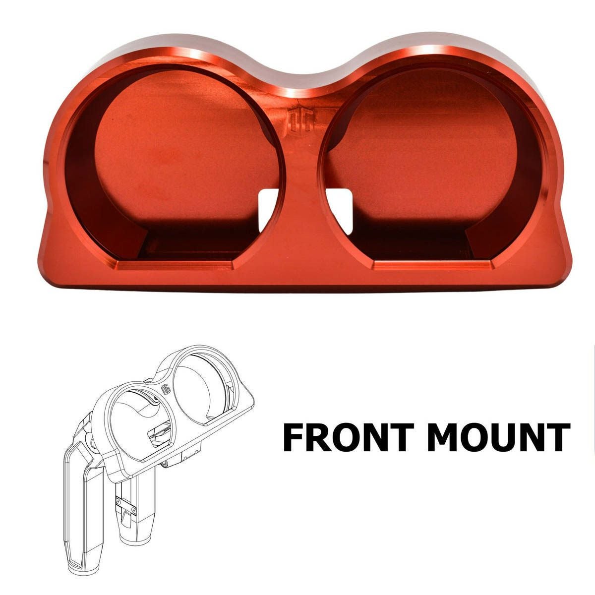 2015～2023 FLTR OGライザー用 デュアル メーターゲージ フロントマウント レッド OG（オリジナルガレージモト） 2