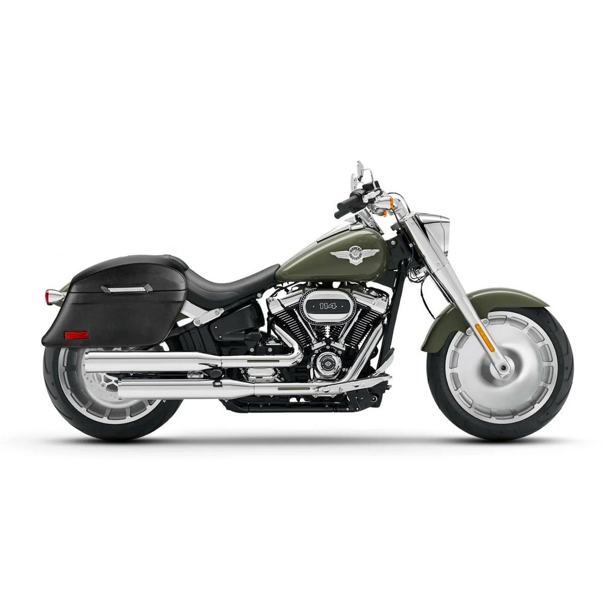 M8 ファットボーイ Lamellar Stallion エクストララージ・サドルバッグ 44L (レザーラップ)2