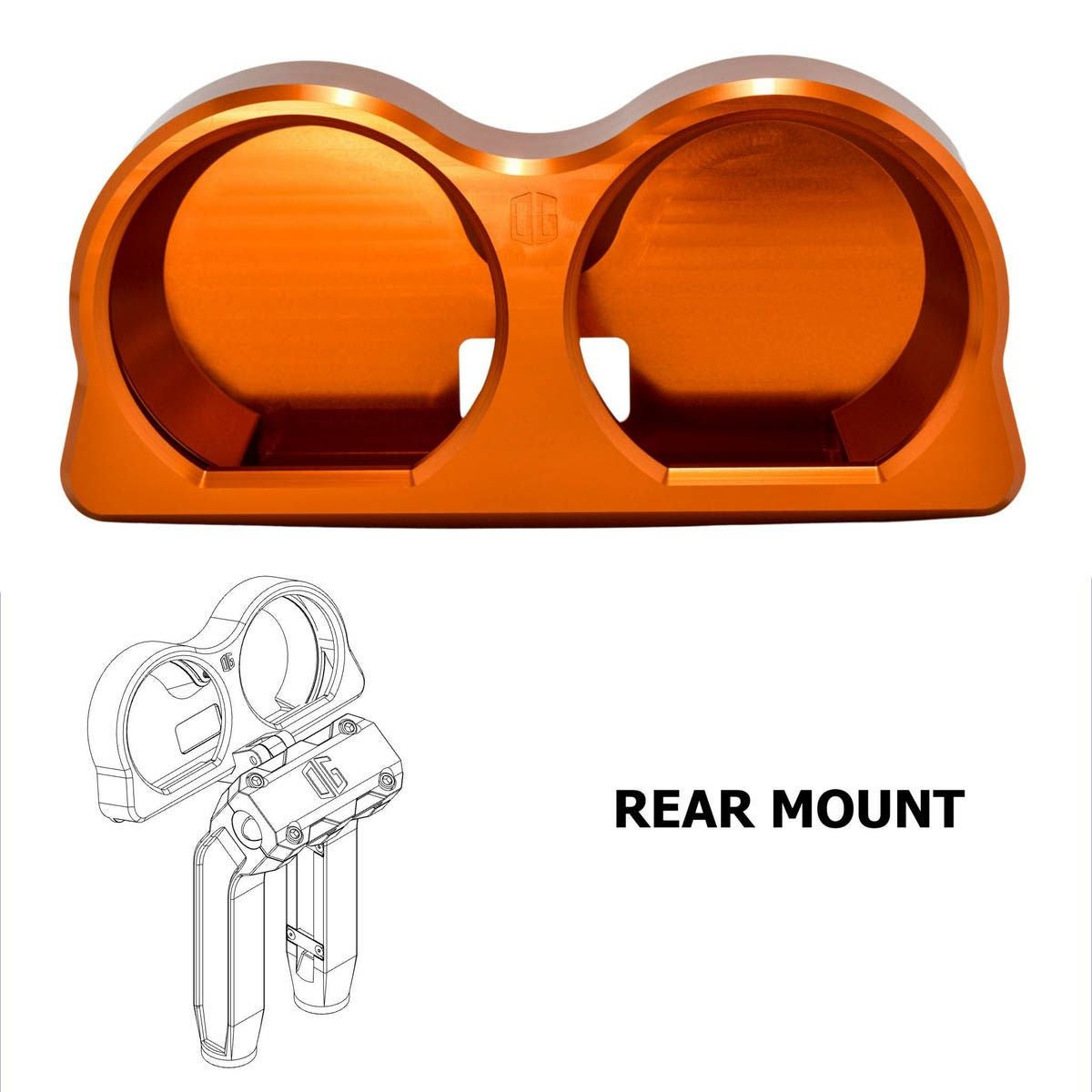 2015～2023 FLTR OGライザー用 デュアル メーターゲージ リアマウント オレンジ OG（オリジナルガレージモト）