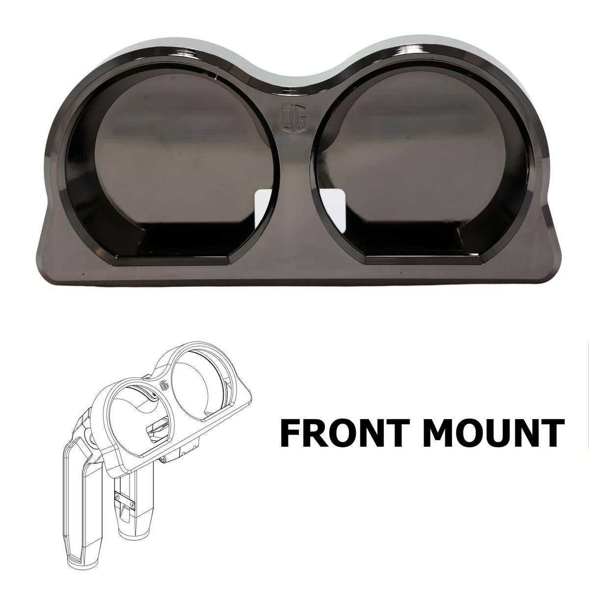 2015～2023 FLTR OGライザー用 デュアル メーターゲージ フロントマウント ブラッククローム OG（オリジナルガレージモト）