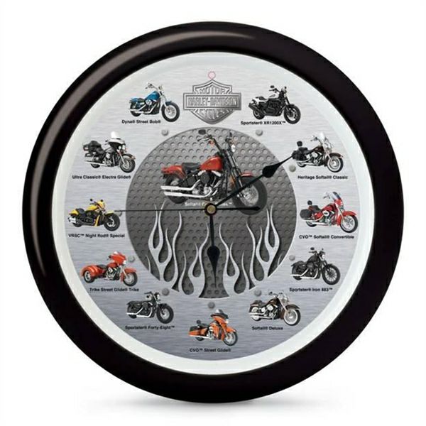Harley 2011 Bikes with Sounds Wall Clock - 13インチ-01