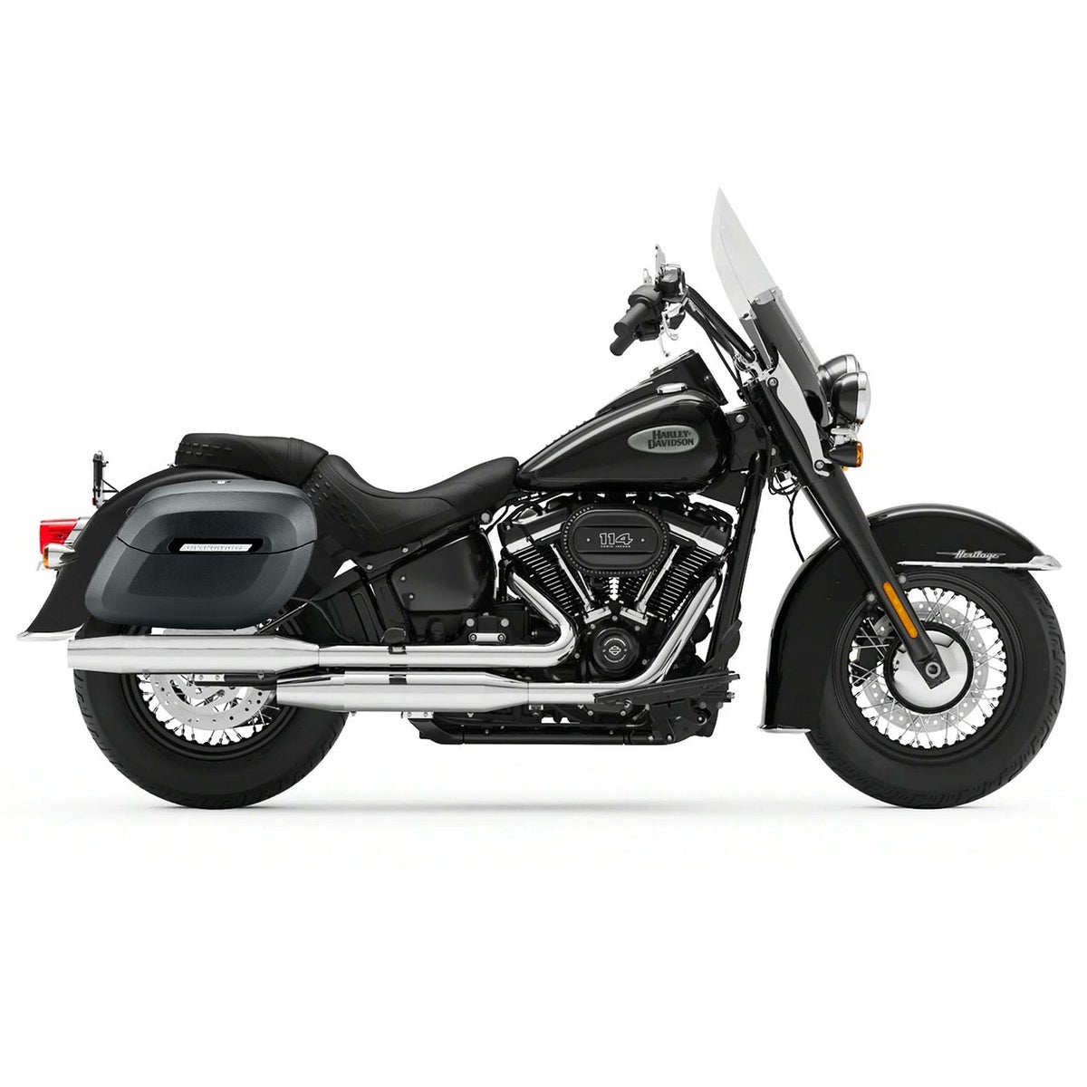 M8 ヘリテイジクラシック Lamellar Raven エクストララージ・サドルバッグ 40L (マットブラック)1