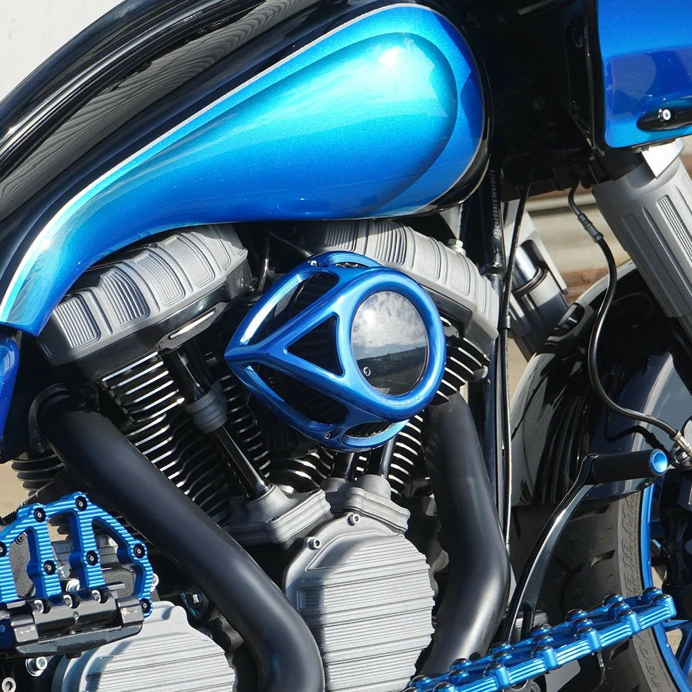 Arlen Ness Clear Tear エアクリーナー ブルー RH975 ナイトスター