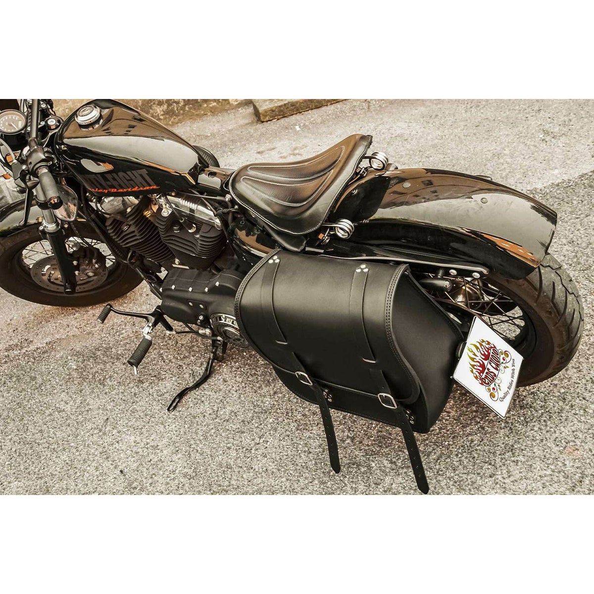 エンズクオイオ Little Boogie Targa レザーサドルバッグ 26.5L (ブラック)2