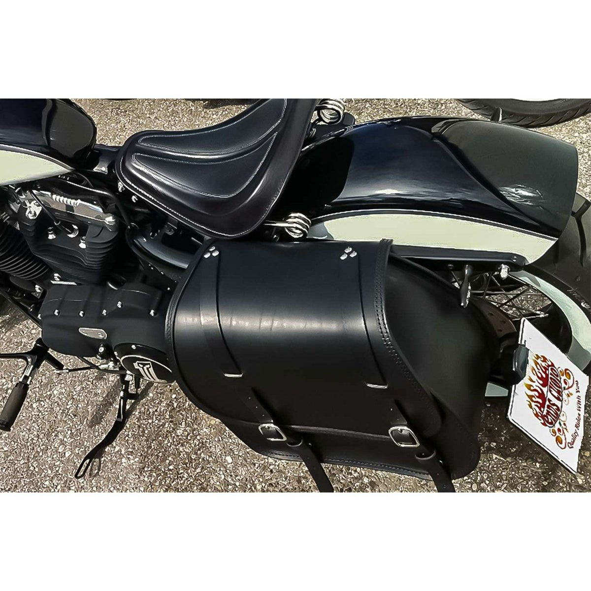 エンズクオイオ Little Boogie Targa レザーサドルバッグ 26.5L (ブラック)4