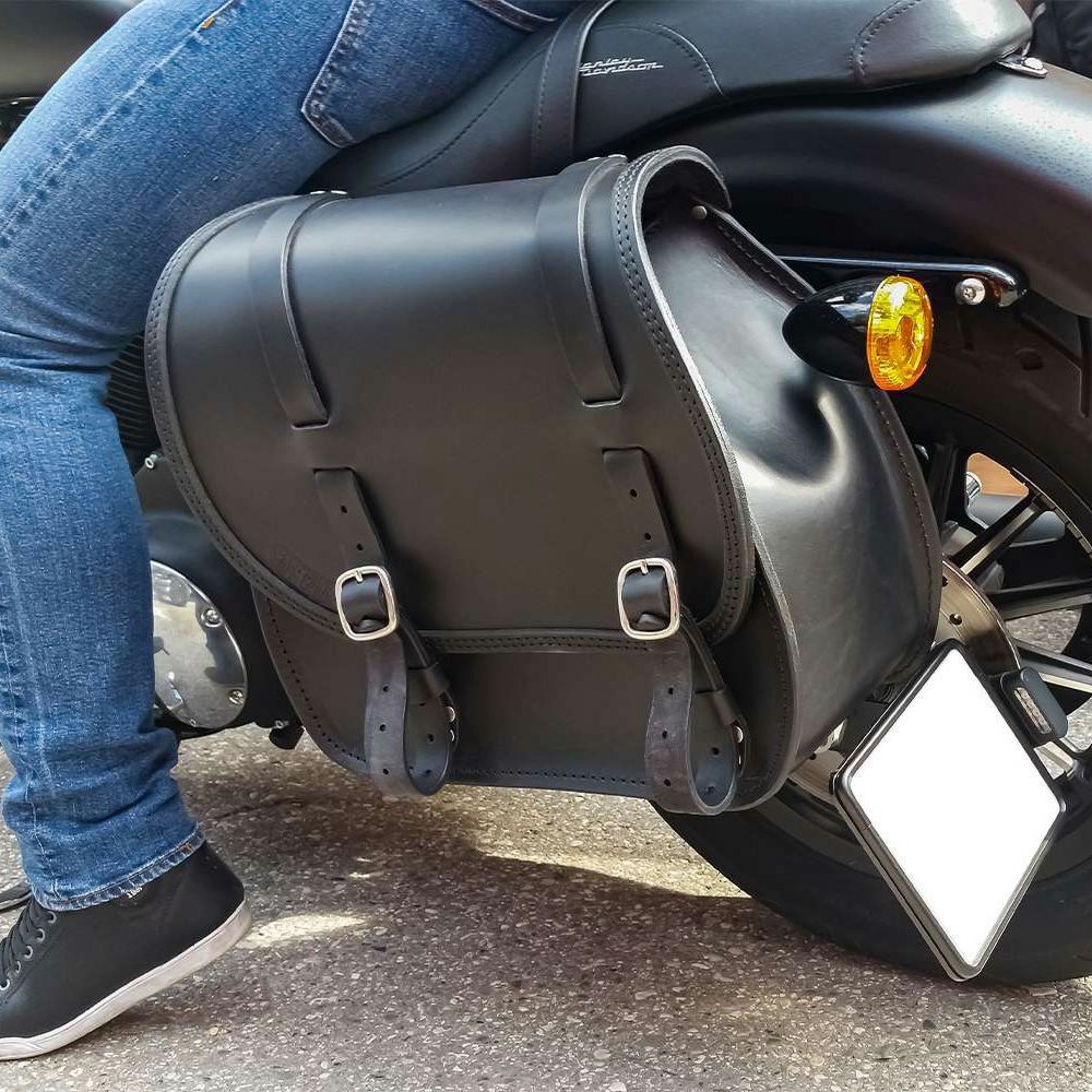 エンズクオイオ Little Boogie Targa レザーサドルバッグ 26.5L (リンクルレザー)2