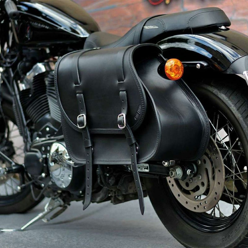 エンズクオイオ Little Boogie レザーサドルバッグ 29L (ブラック)