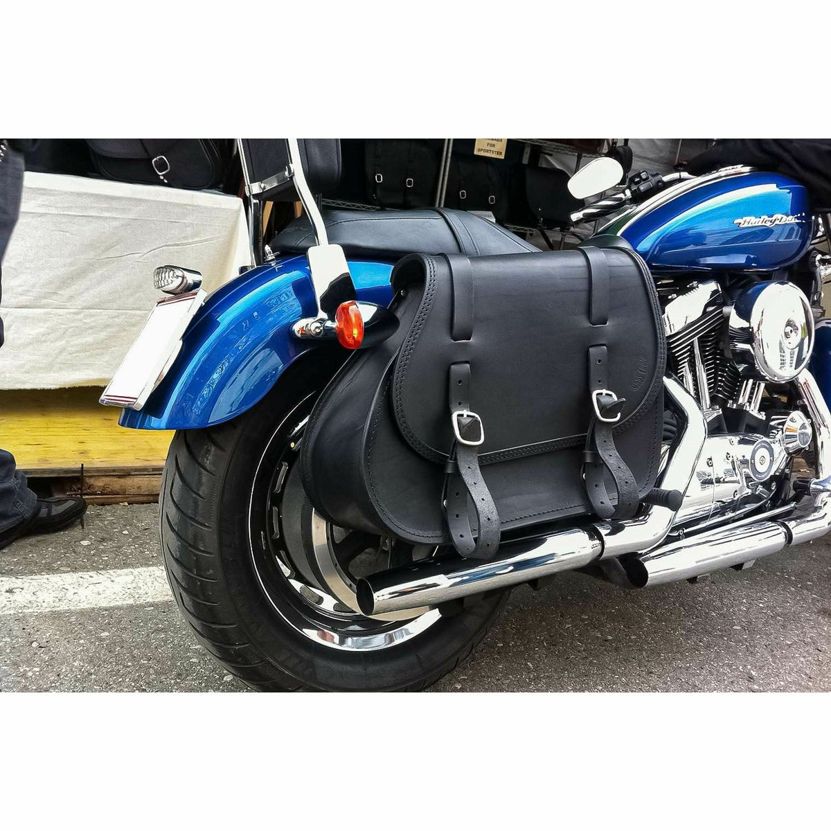エンズクオイオ Little Boogie レザーサドルバッグ 29L (リンクルレザー)6
