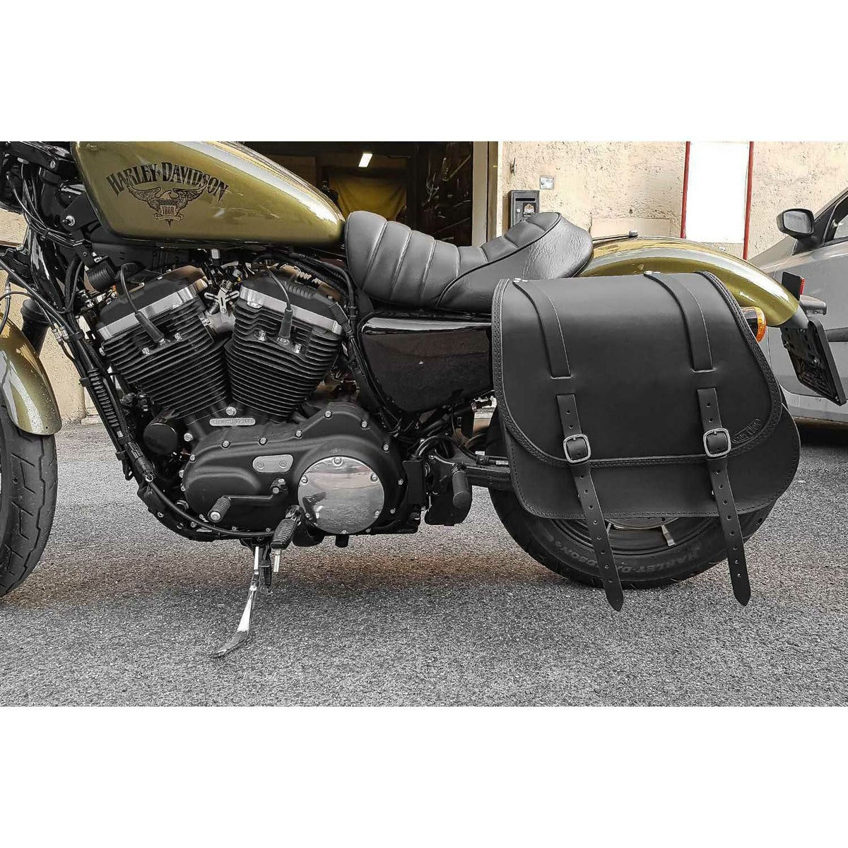 エンズクオイオ Little Boogie レザーサドルバッグ 29L (リンクルレザー)8