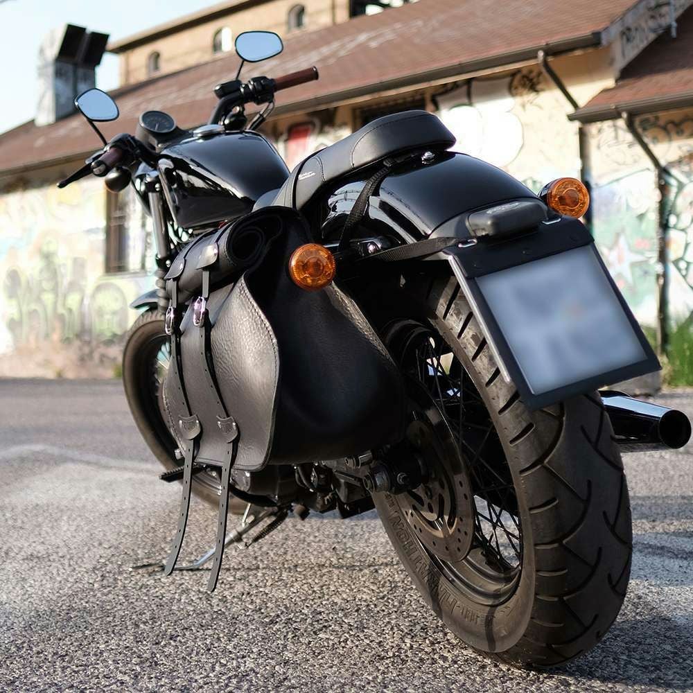 エンズクオイオ Roll Little Boogie レザーサドルバッグ (ブラック)2