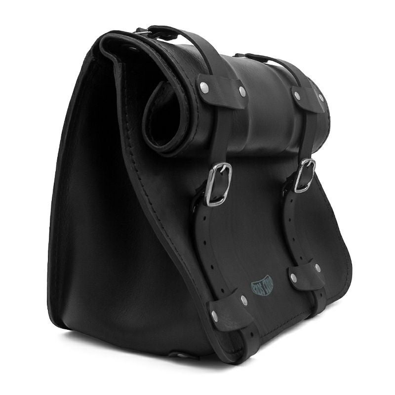 エンズクオイオ Roll Sporty レザーサドルバッグ (ブラック)