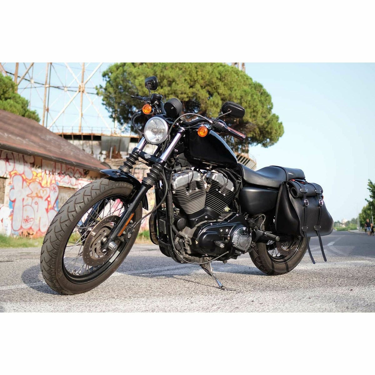  エンズクオイオ Roll Little Boogie レザーサドルバッグ (ダークブラウン)7