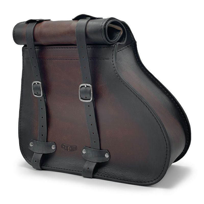 エンズクオイオ Roll Little Boogie レザーサドルバッグ (ディストレスト・ツートーン・ダーク)2