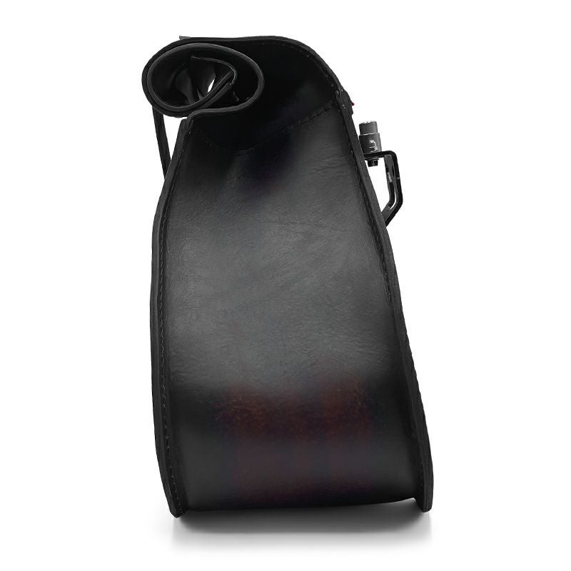 エンズクオイオ Roll Little Boogie レザーサドルバッグ (ディストレスト・ツートーン・ダーク)4