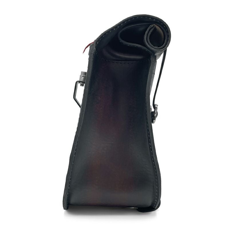 エンズクオイオ Roll Little Boogie レザーサドルバッグ (ディストレスト・ツートーン・ダーク)5