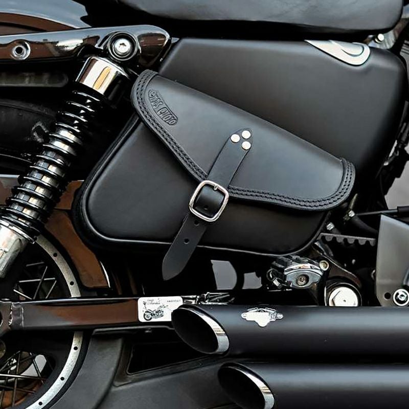 エンズクオイオ Mambo レザーサドルバッグ 4L (ブラック)