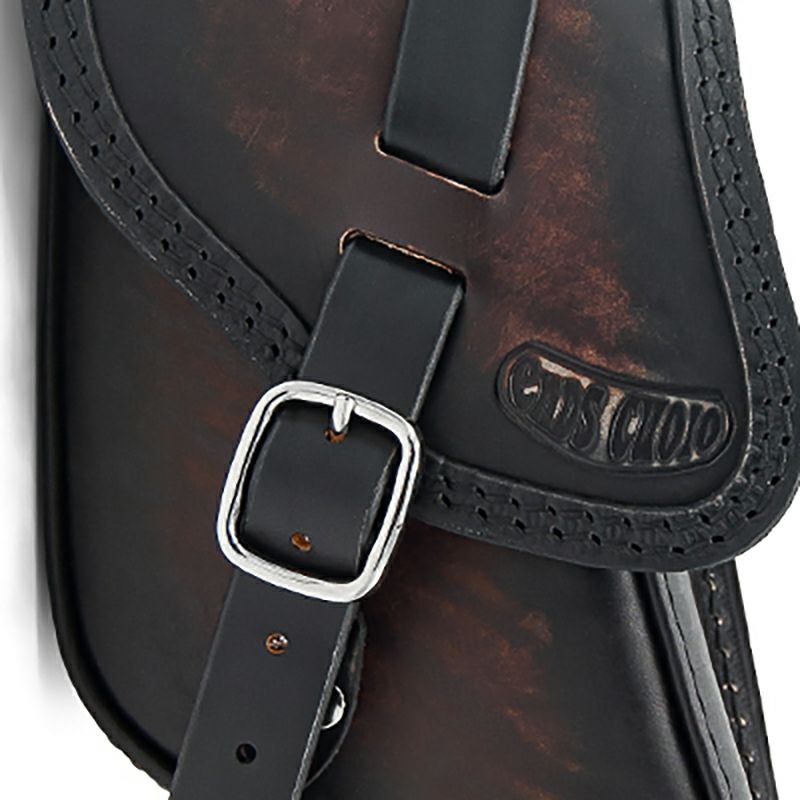  エンズクオイオ Swing レザーサドルバッグ 4.8L (ディストレスト・ツートーン・ダーク)