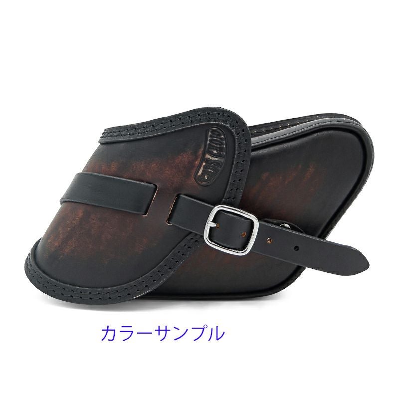  エンズクオイオ Swing レザーサドルバッグ 4.8L (ディストレスト・ツートーン・ダーク)5