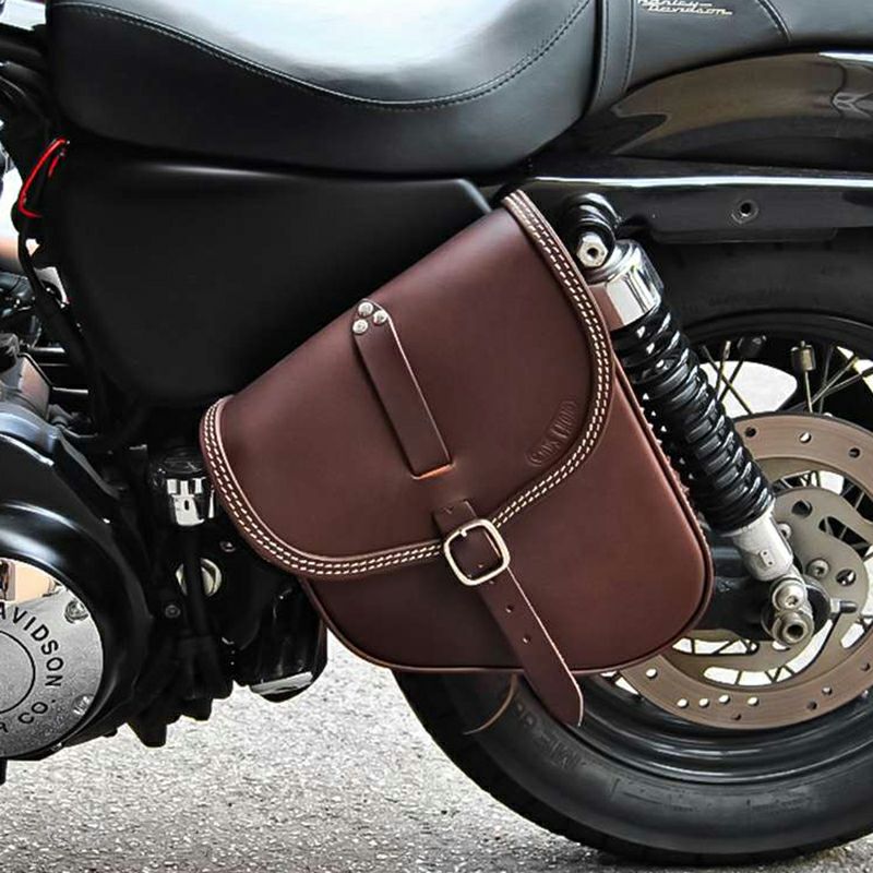 エンズクオイオ Gitan レザーサドルバッグ 6L (ダークブラウン)