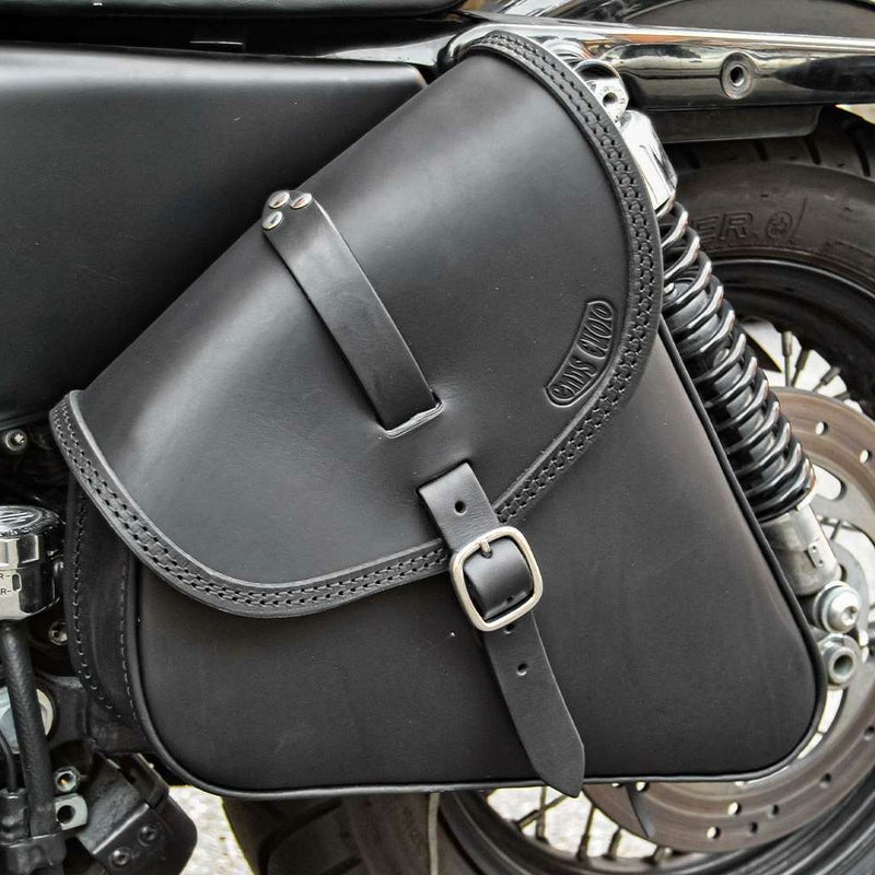 エンズクオイオ Klezmer レザーサドルバッグ 5L (ブラック)