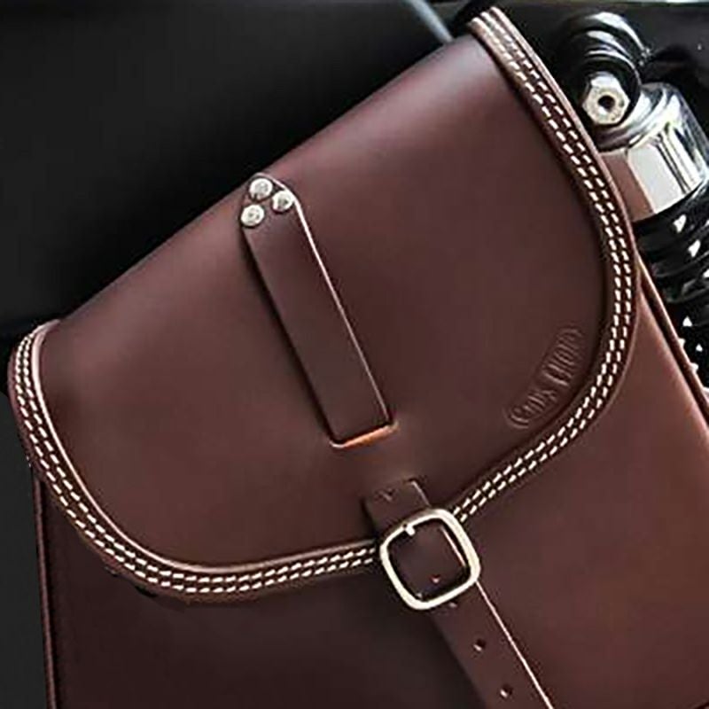 エンズクオイオ Klezmer レザーサドルバッグ 5L (ダークブラウン)