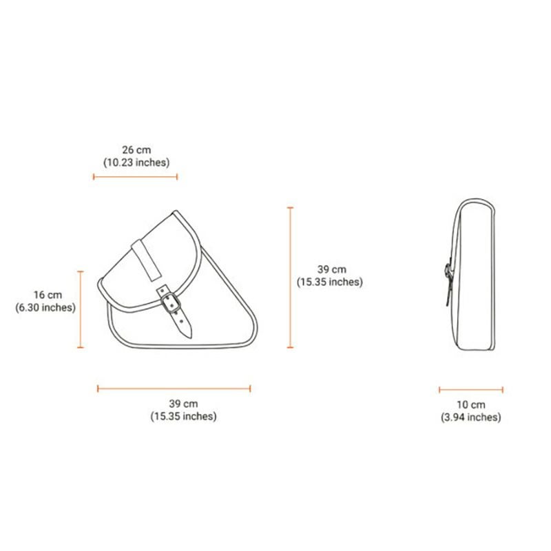 エンズクオイオ Klezmer レザーサドルバッグ 5L (ディストレスト・ツートーン・ダーク)5