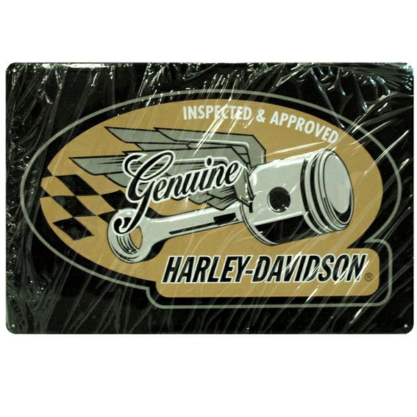 Harley-Davidson Flying Piston Embossed ブリキ看板-02