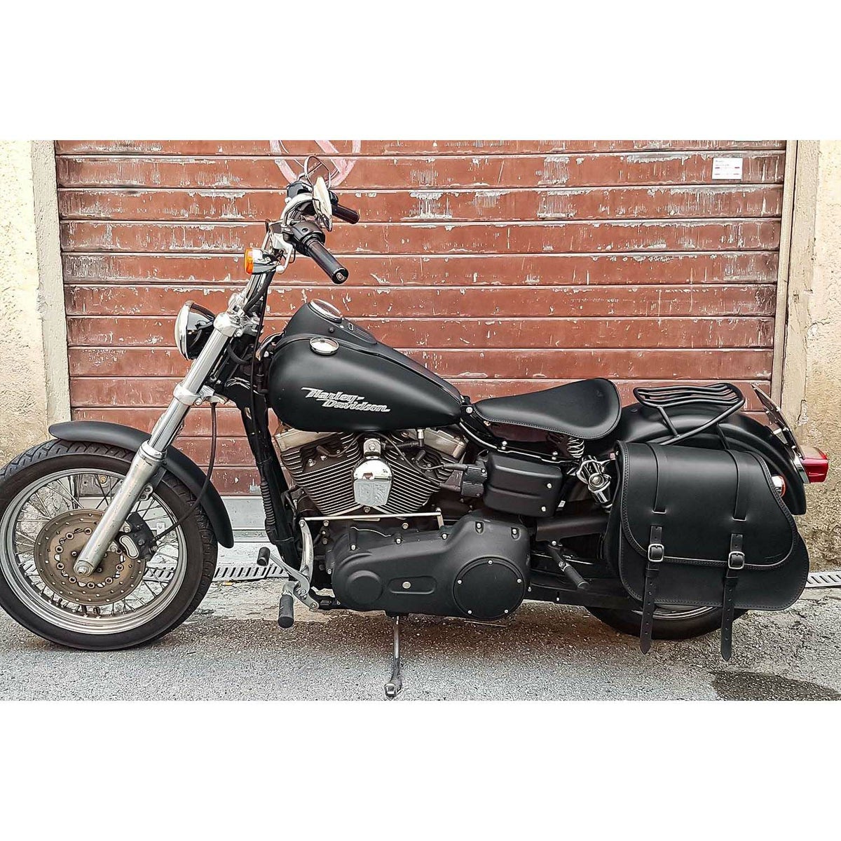 エンズクオイオ Middle Dyna レザーサドルバッグ 29.5L (ブラック)3