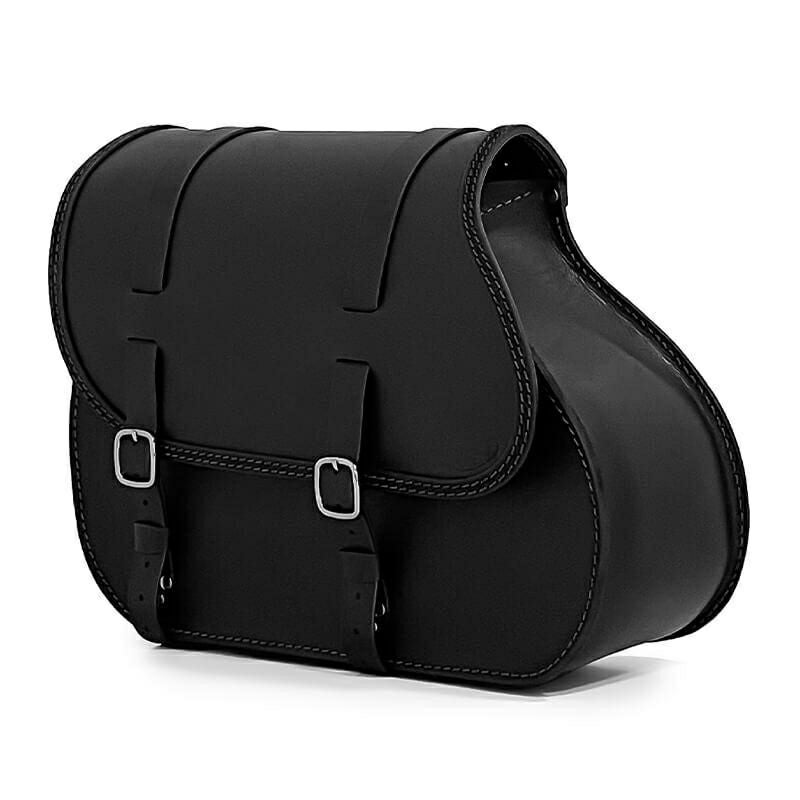 エンズクオイオ Middle Dyna レザーサドルバッグ 29.5L (ブラック)10