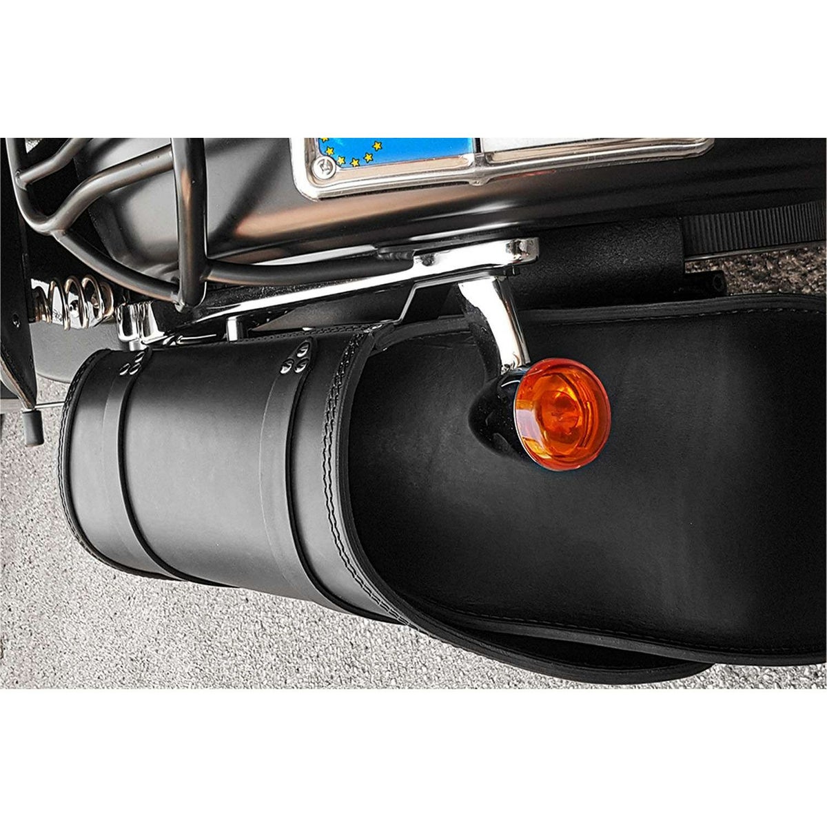 エンズクオイオ Middle Dyna レザーサドルバッグ 29.5L (リンクルレザー)6