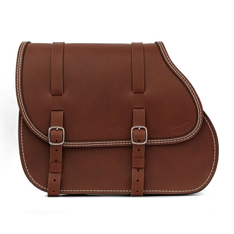 エンズクオイオ Middle Dyna レザーサドルバッグ 29.5L (ダークブラウン)1