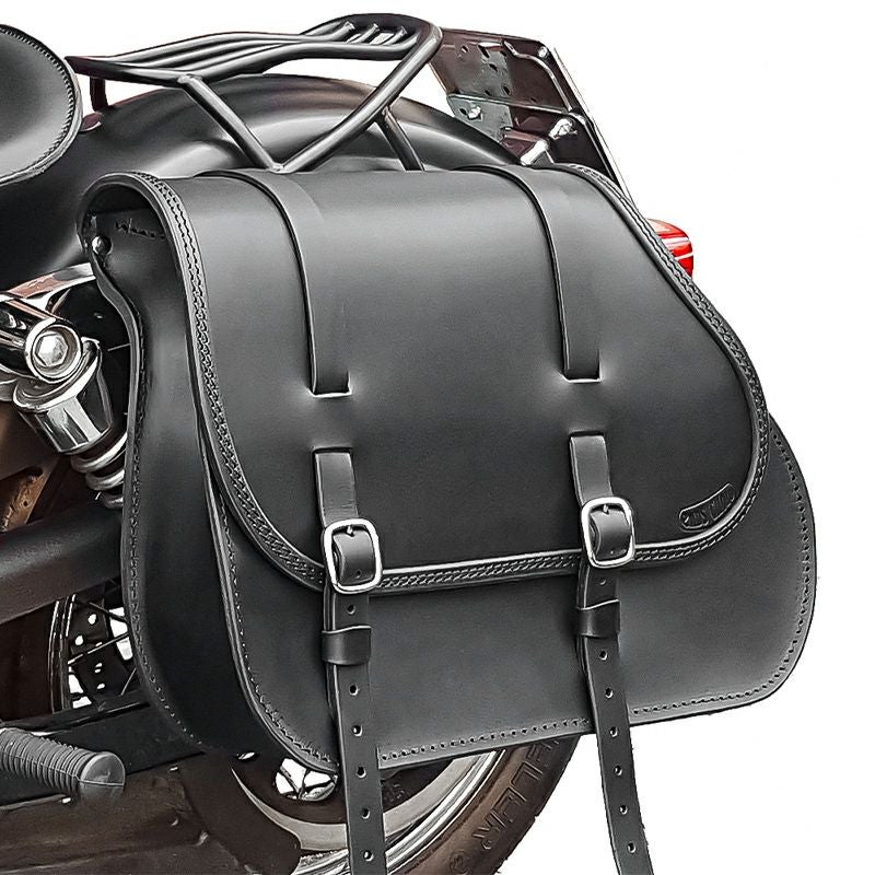 エンズクオイオ Middle Dyna レザーサドルバッグ 29.5L (ダークブラウン)4