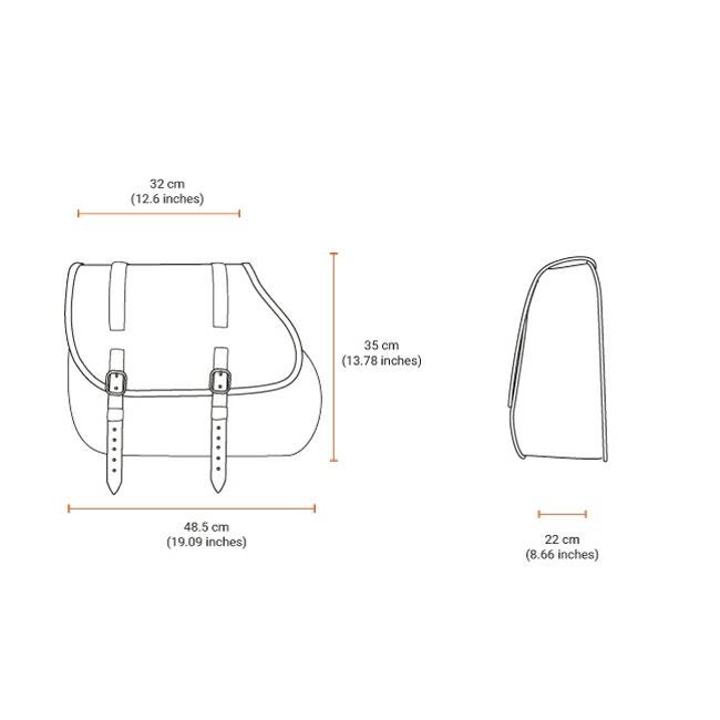 エンズクオイオ Middle Dyna レザーサドルバッグ 29.5L (ダークブラウン)13