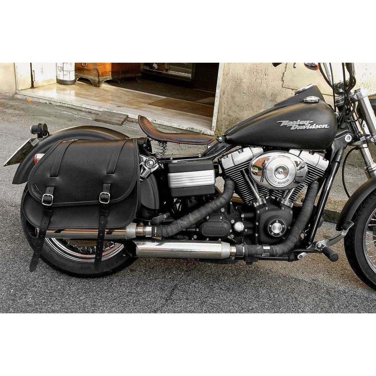 エンズクオイオ Little Dyna レザーサドルバッグ 25.5L (ダークブラウン)4