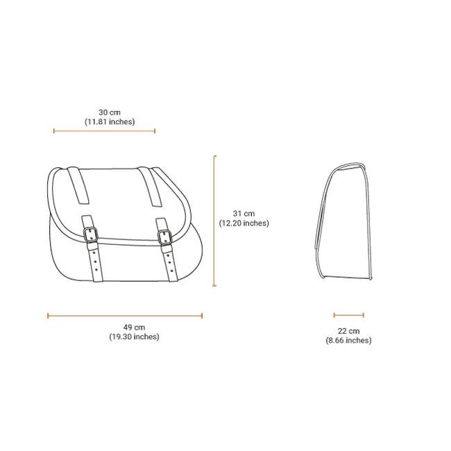 エンズクオイオ Little Dyna レザーサドルバッグ 25.5L (ディストレスト・ツートーン・ダーク)8